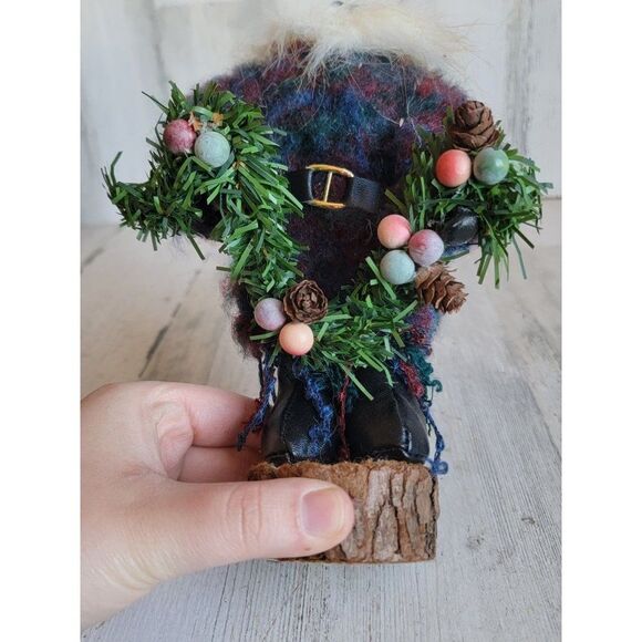 Country folk art Santa Claus Garland figure Xmas unique - Picture 4 of 9